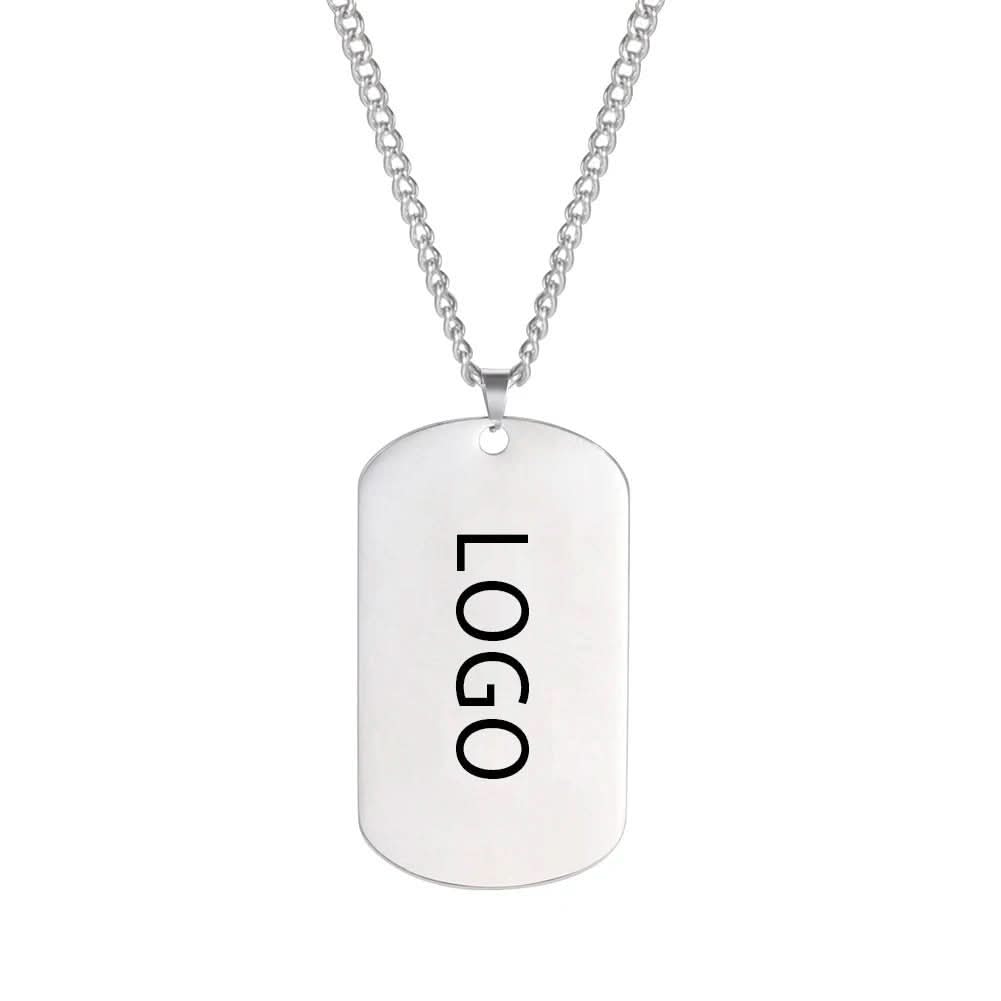 AstraForge Stainless Steel Dog Tag Necklace With Engraving For Men