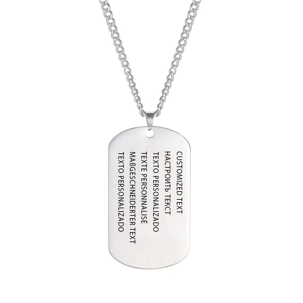 AstraForge Stainless Steel Dog Tag Necklace With Engraving For Men