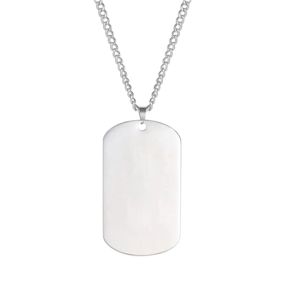 AstraForge Stainless Steel Dog Tag Necklace With Engraving For Men