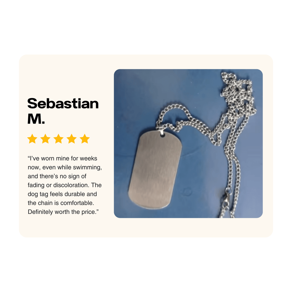 AstraForge Stainless Steel Dog Tag Necklace With Engraving For Men