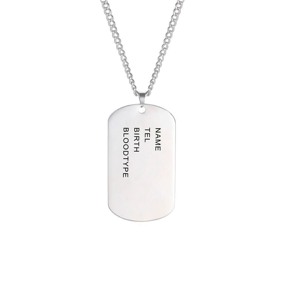 AstraForge Stainless Steel Dog Tag Necklace With Engraving For Men