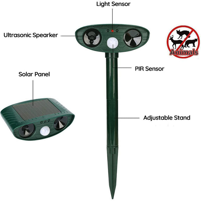 Solar-Powered Infrared Animal Pest Repeller For Gardens And Yards