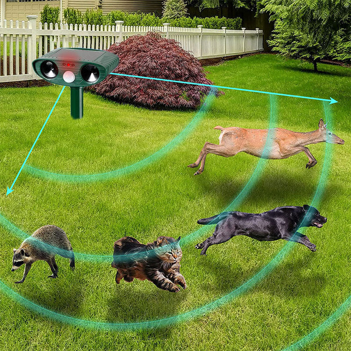 Solar-Powered Infrared Animal Pest Repeller For Gardens And Yards