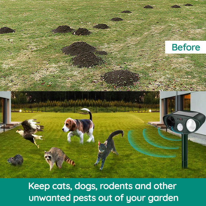 Solar-Powered Infrared Animal Pest Repeller For Gardens And Yards