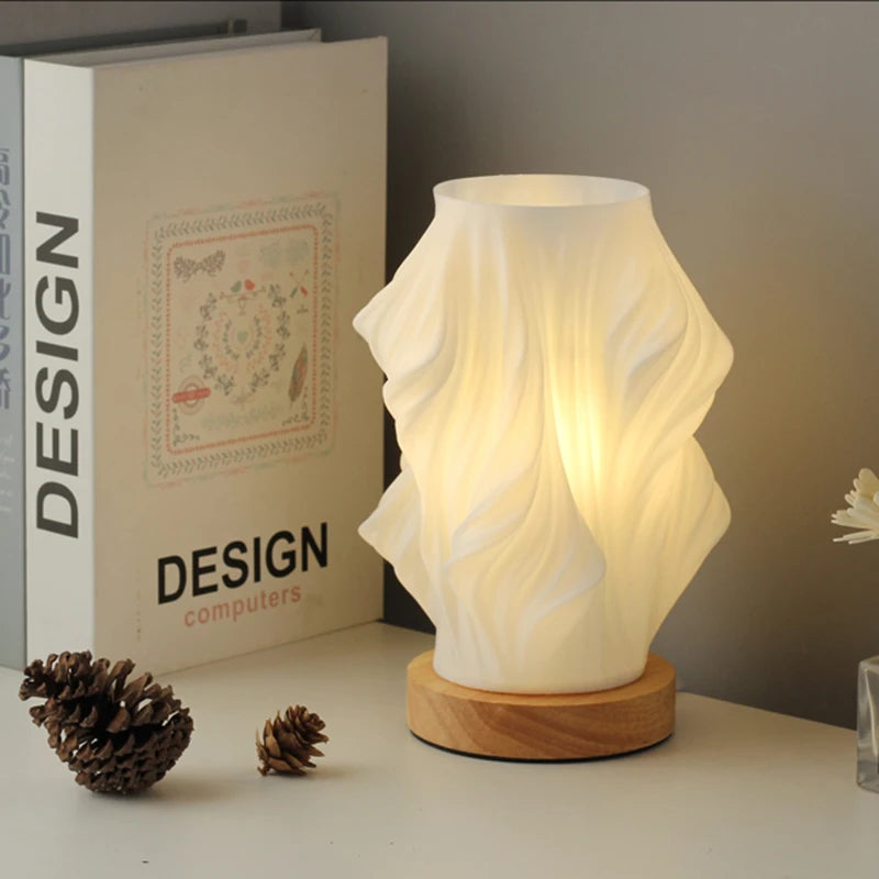 LumaWave Glow Dimmable Wavy LED Table Lamp for Home