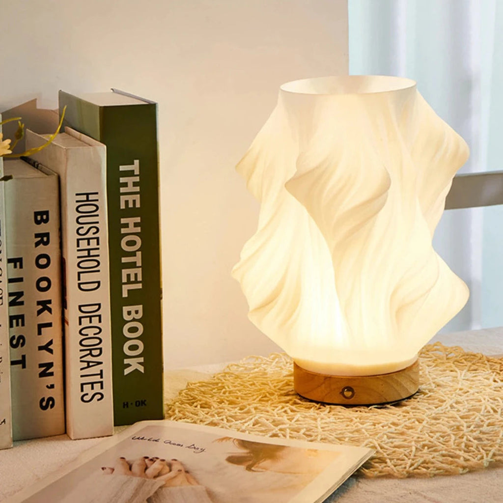 LumaWave Glow Dimmable Wavy LED Table Lamp for Home