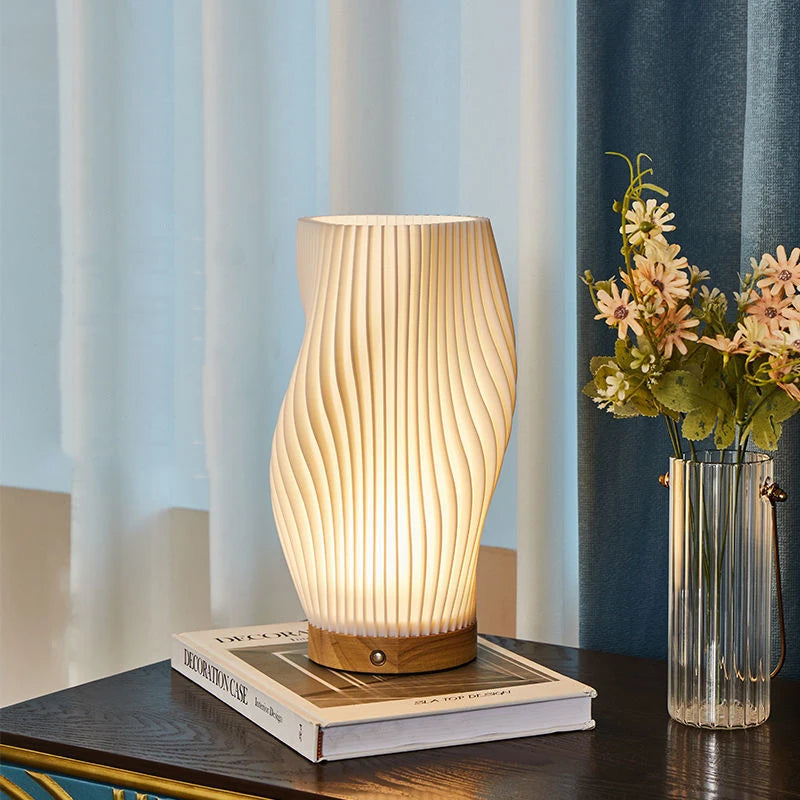 LumaWave Glow Dimmable Wavy LED Table Lamp for Home