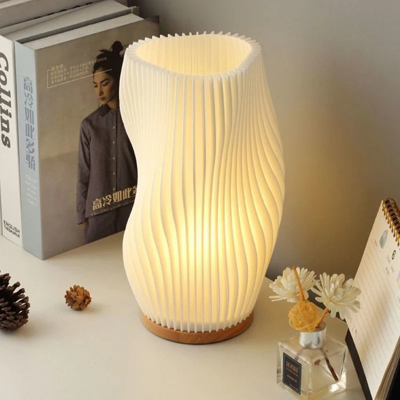 LumaWave Glow Dimmable Wavy LED Table Lamp for Home