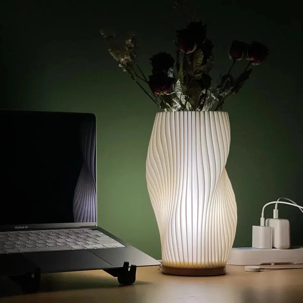 LumaWave Glow Dimmable Wavy LED Table Lamp for Home