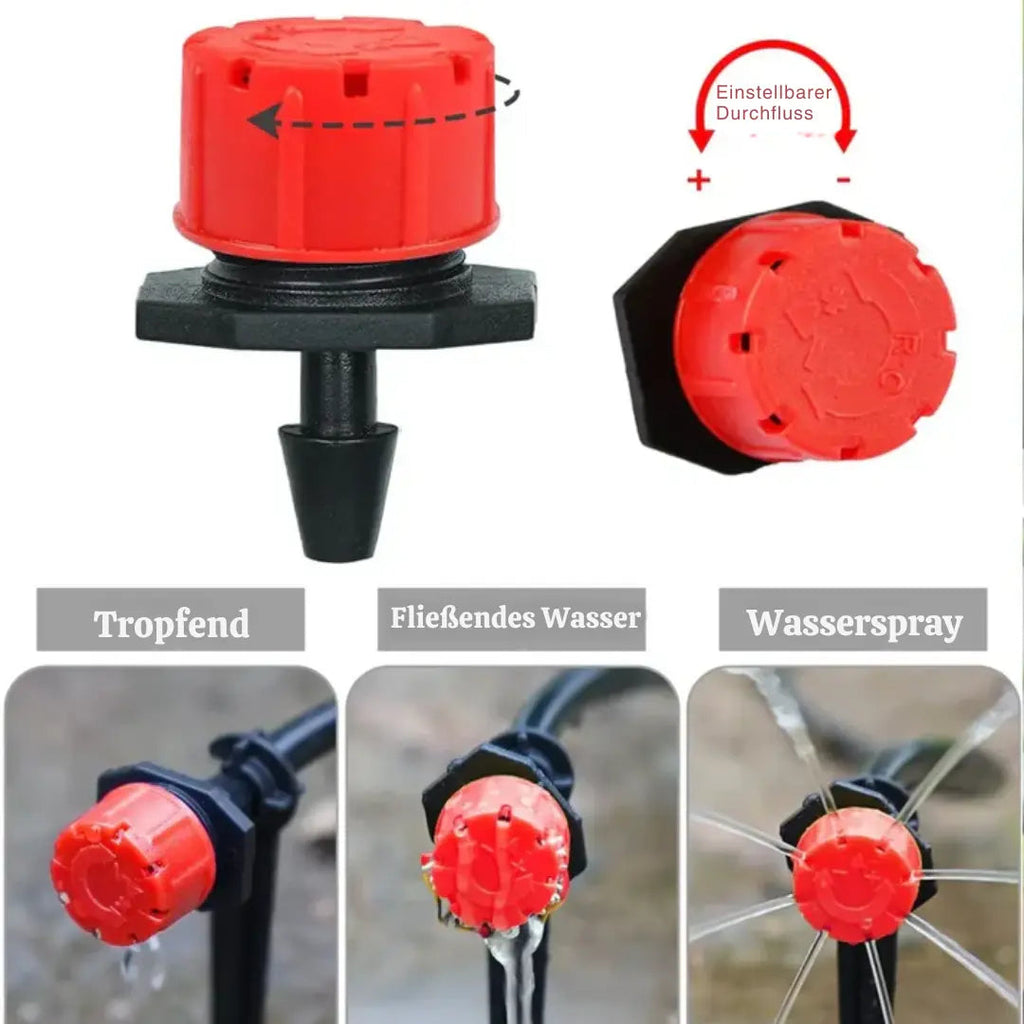100 piezas de goteros ajustables 360 grados para riego por goteo, manguera de 4 mm/7 mm