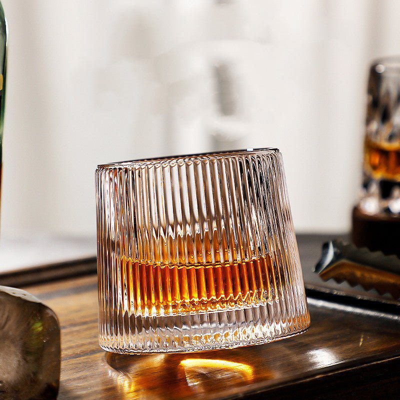 Rotating Crystal Whiskey Glass Set