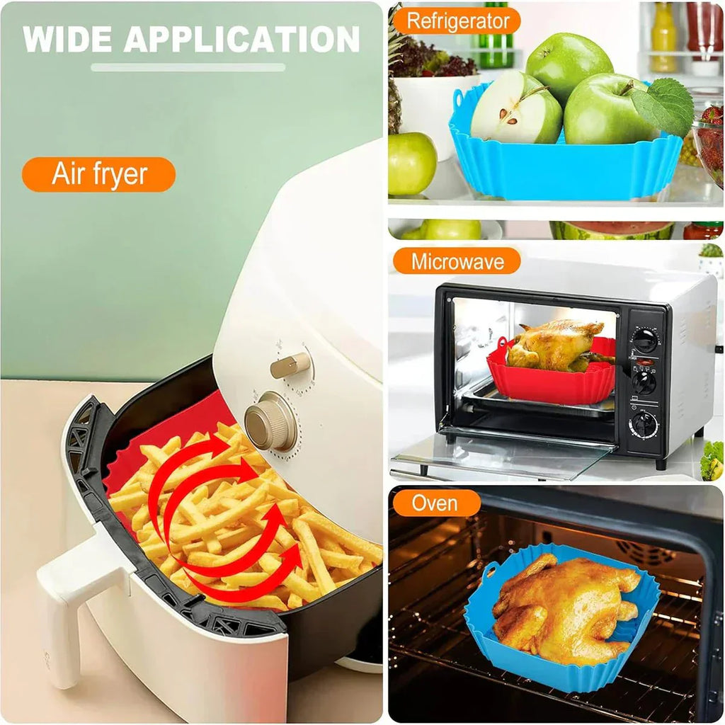 AeroEase silikoneindsats til airfryer med håndtag til ren og sikker madlavning