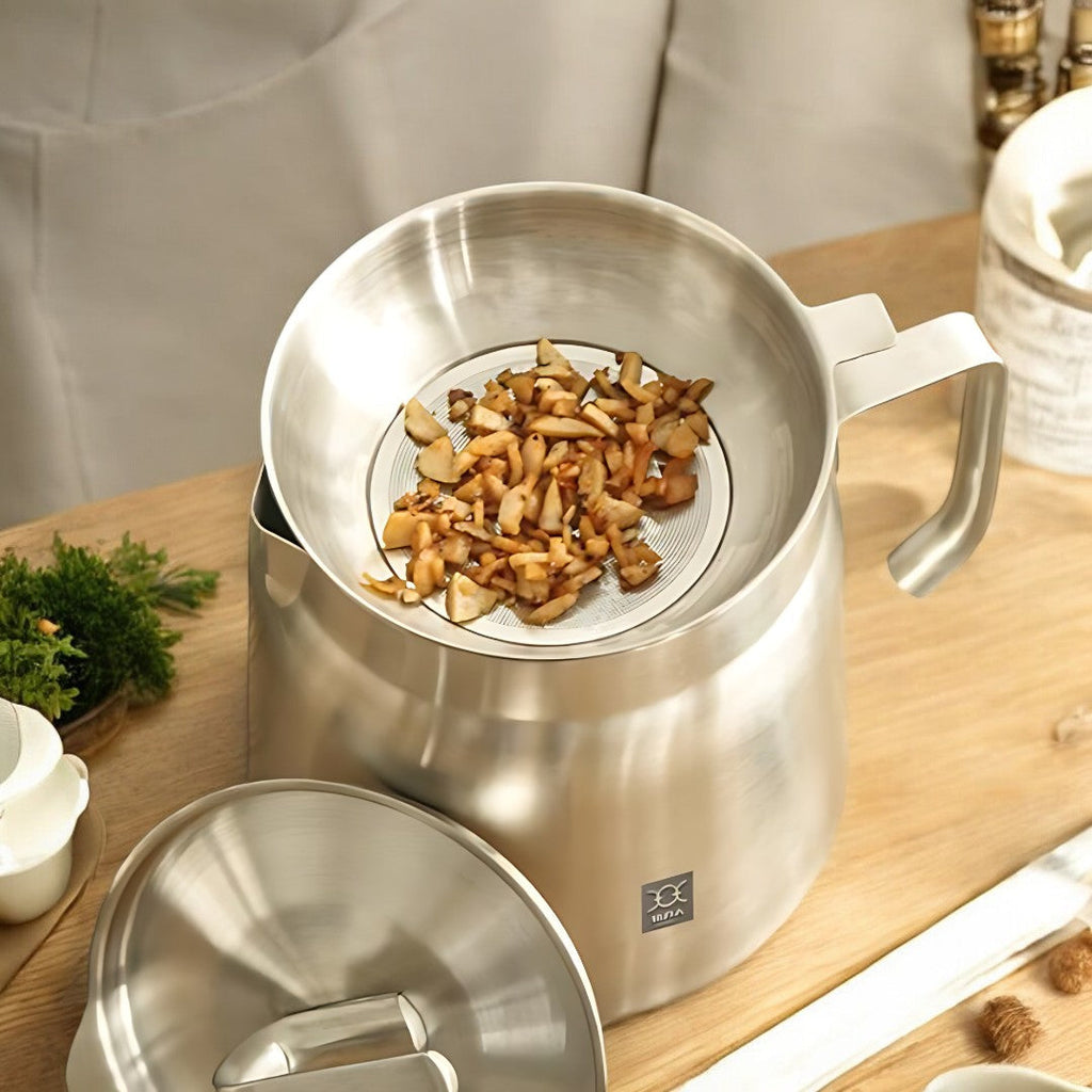 NexChef Oil Strainer and Frying Pot with Filter for Crisp Fry