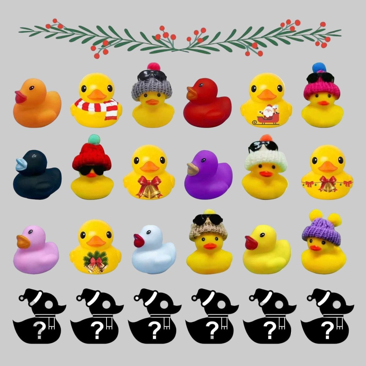 Ducky Joy Adventskalender 2025 mit 24 festlichen Quietsche-Entchen fürs Bad