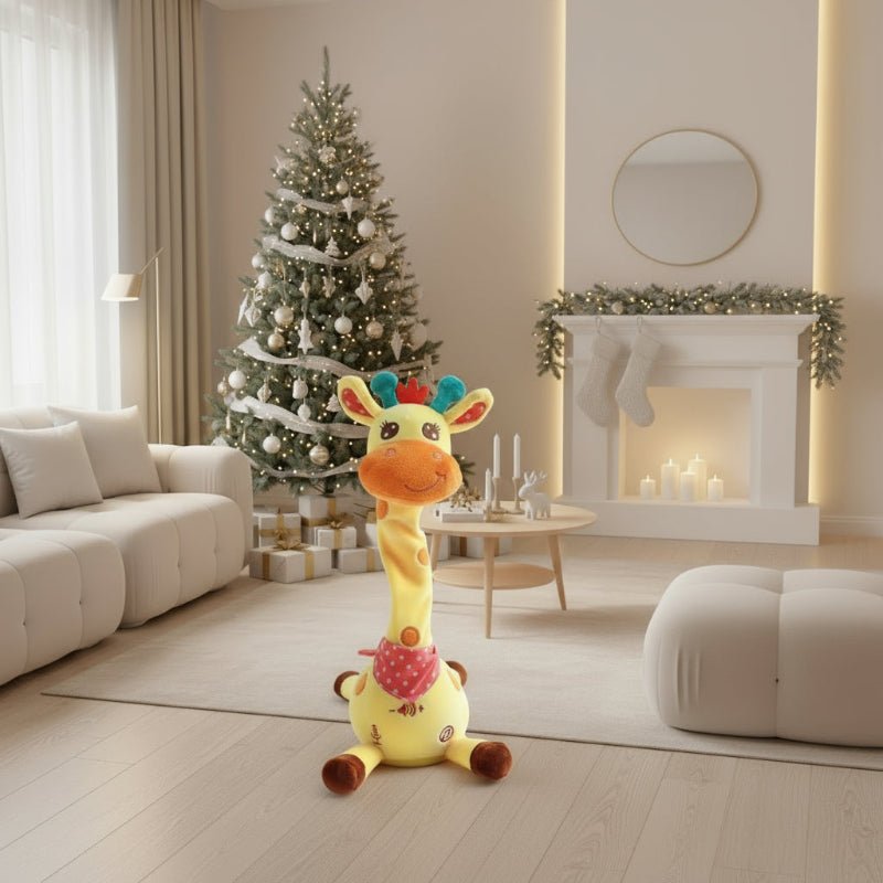 BrightTune Giraffa di Peluche Parlante e Danzante per Bambini