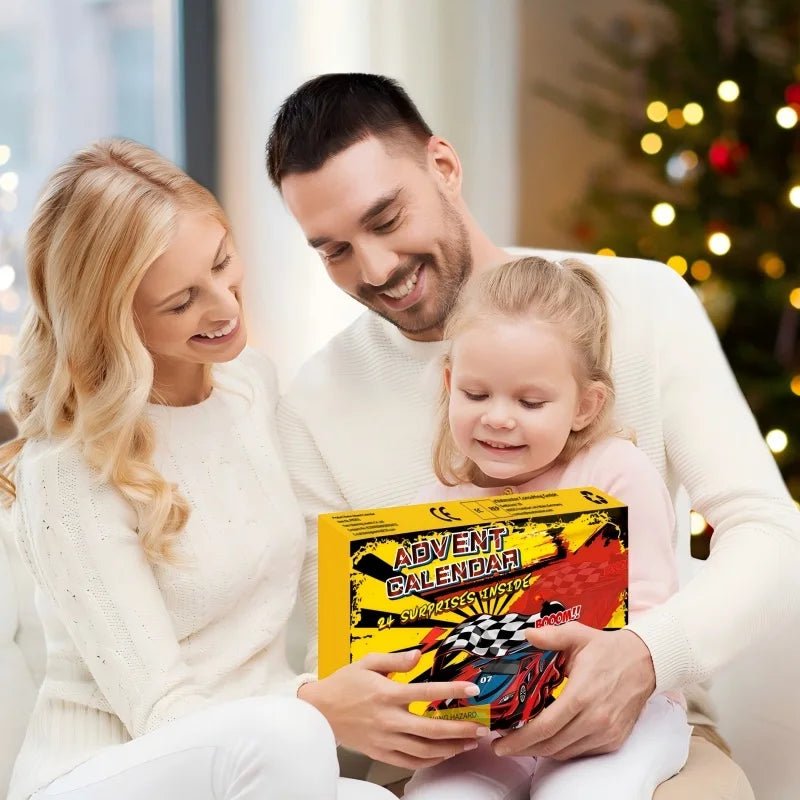 TurboTrack Adventní kalendář s závodním autem a 24 zábavnými denními překvapeními pro děti
