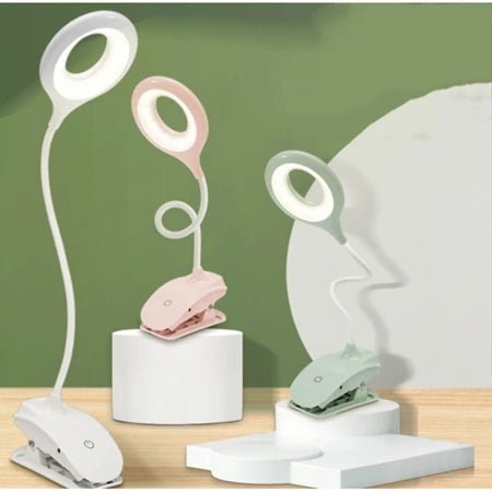Bright Clip USB LED læselampe med klemme og justerbar hals