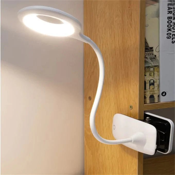Bright Clip USB LED læselampe med klemme og justerbar hals