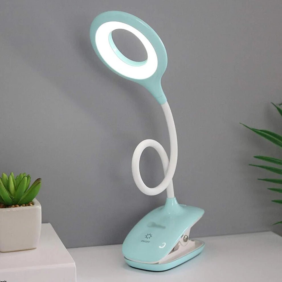 Bright Clip USB LED læselampe med klemme og justerbar hals