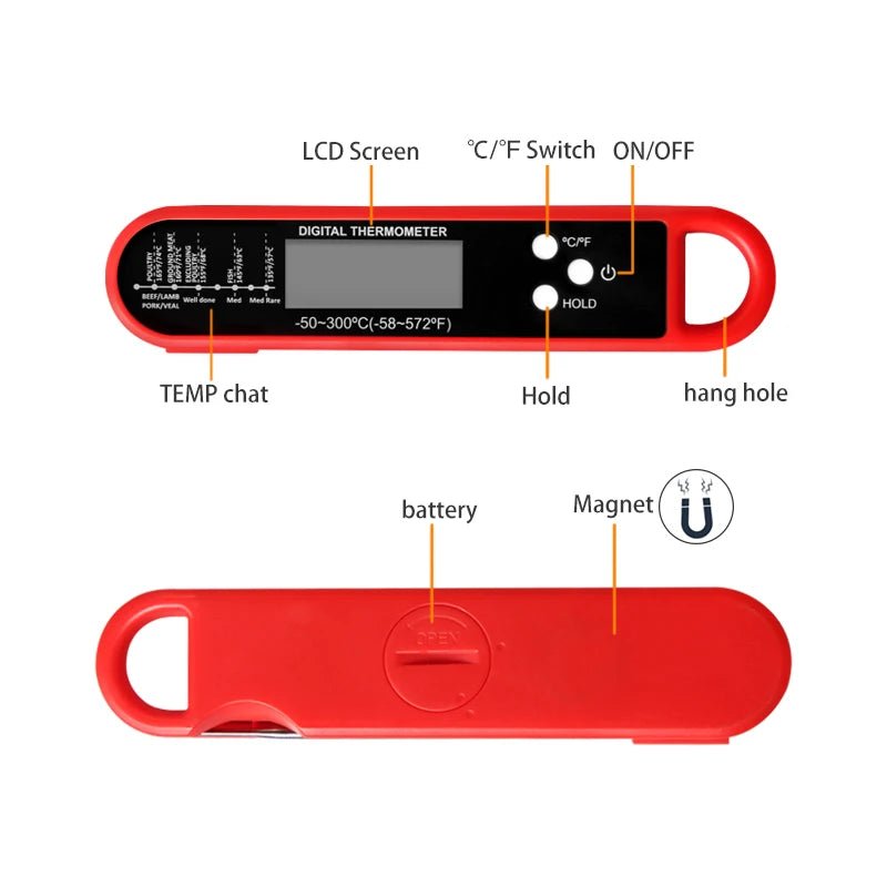 PulseTemp Digital Meat Thermometer With Instant Display For Fast And Precise Cooking