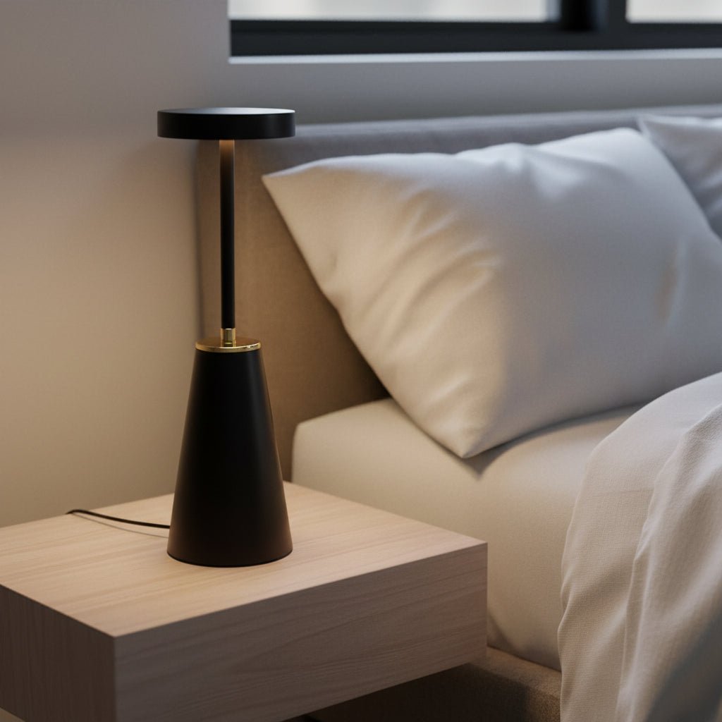 LumaGlow Minimalistische kabellose Tischlampe mit warmen und kühlen Lichtmodi