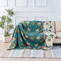 Couverture réversible en coton Nordhavn style scandinave avec motif d'oiseau