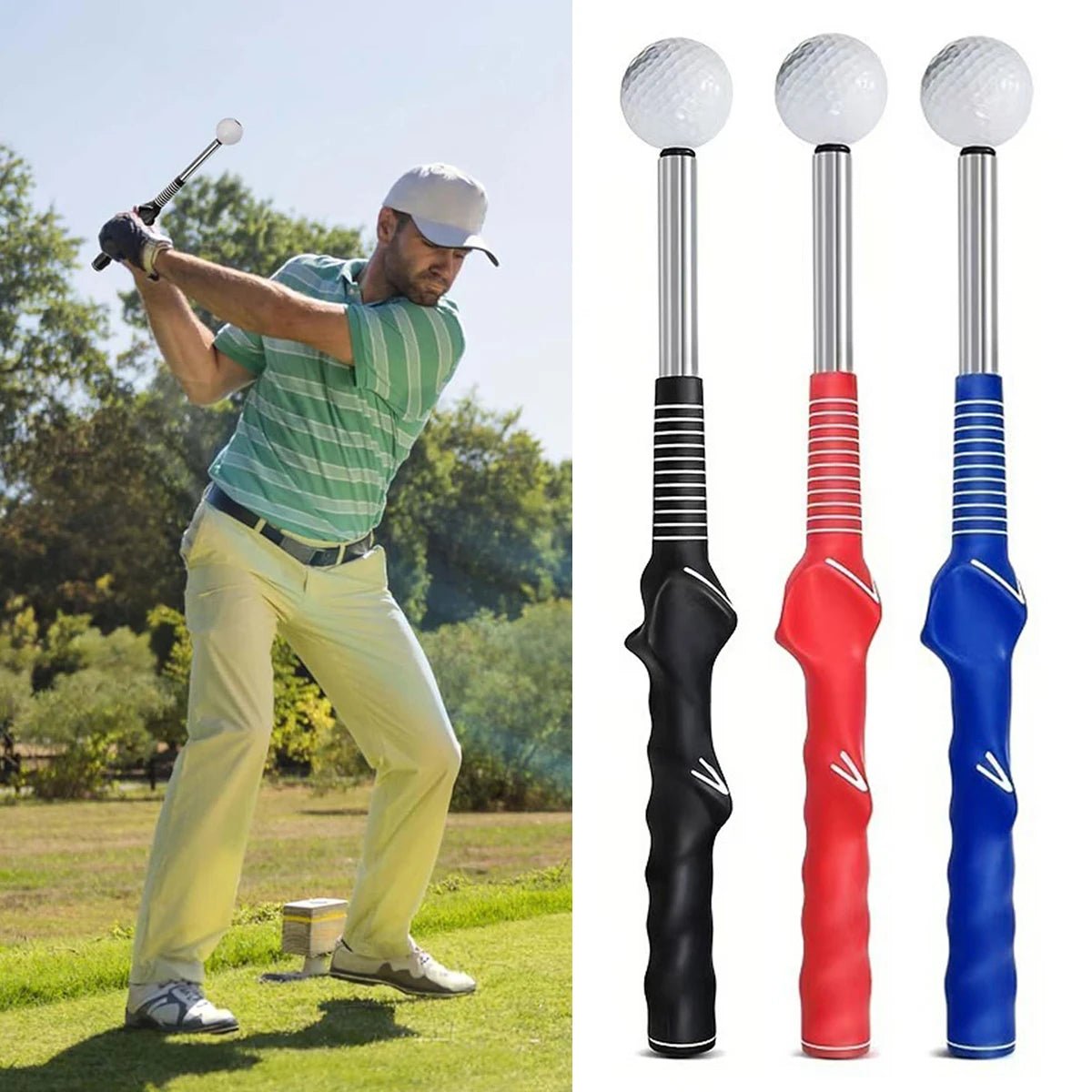 PulseTempo Einziehbarer Golf-Schwungtrainer mit Klick-Feedback