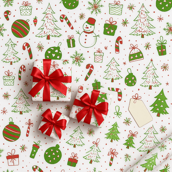 WrapVista Set di Carta Regalo Sostenibile con Nastro di Raso per Ogni Occasione
