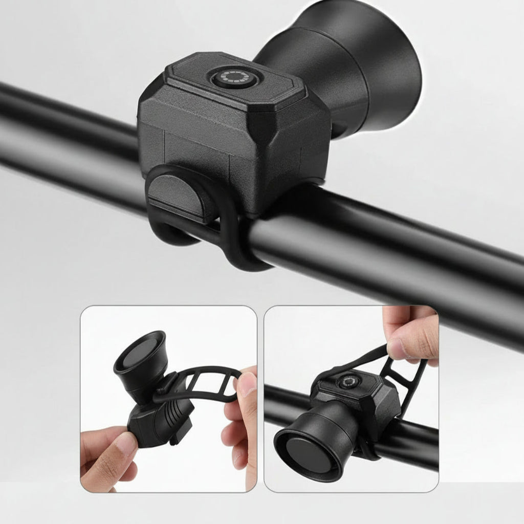 USB dobíjecí nepromokavý cyklistický klakson VeloGuard pro bezpečnou jízdu