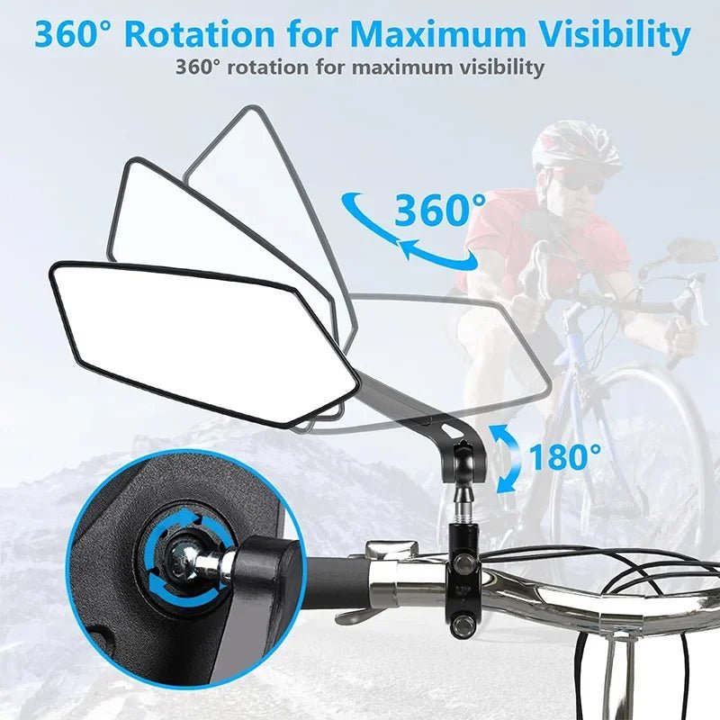 NovaView Specchietto Retrovisore Regolabile per Bicicletta con Ampio Campo Visivo