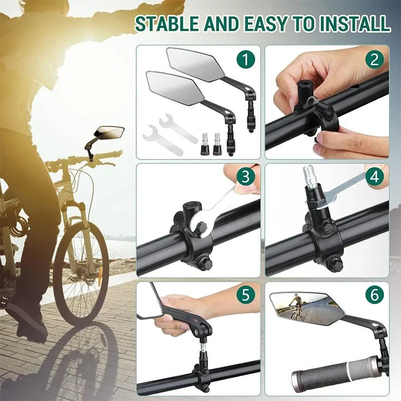 NovaView Specchietto Retrovisore Regolabile per Bicicletta con Ampio Campo Visivo