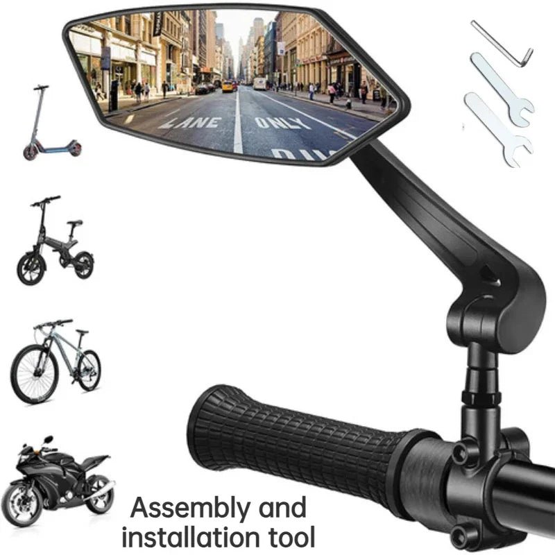 NovaView Specchietto Retrovisore Regolabile per Bicicletta con Ampio Campo Visivo