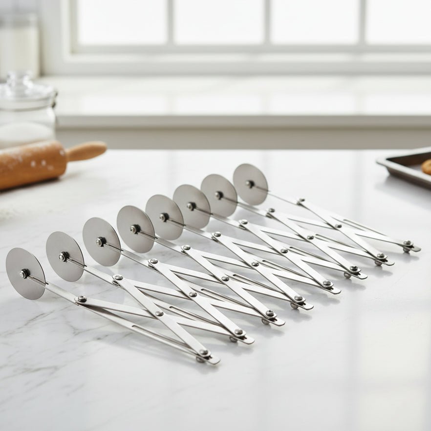 DoughFlow Adjustable Dough Cutter With Wheel For Clean, Even Cuts