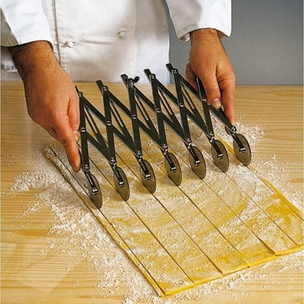 DoughFlow Adjustable Dough Cutter With Wheel For Clean, Even Cuts