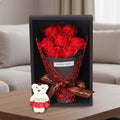 PetalNova Seven Rose Heads Artificial Bouquet For Modern Home Decoration