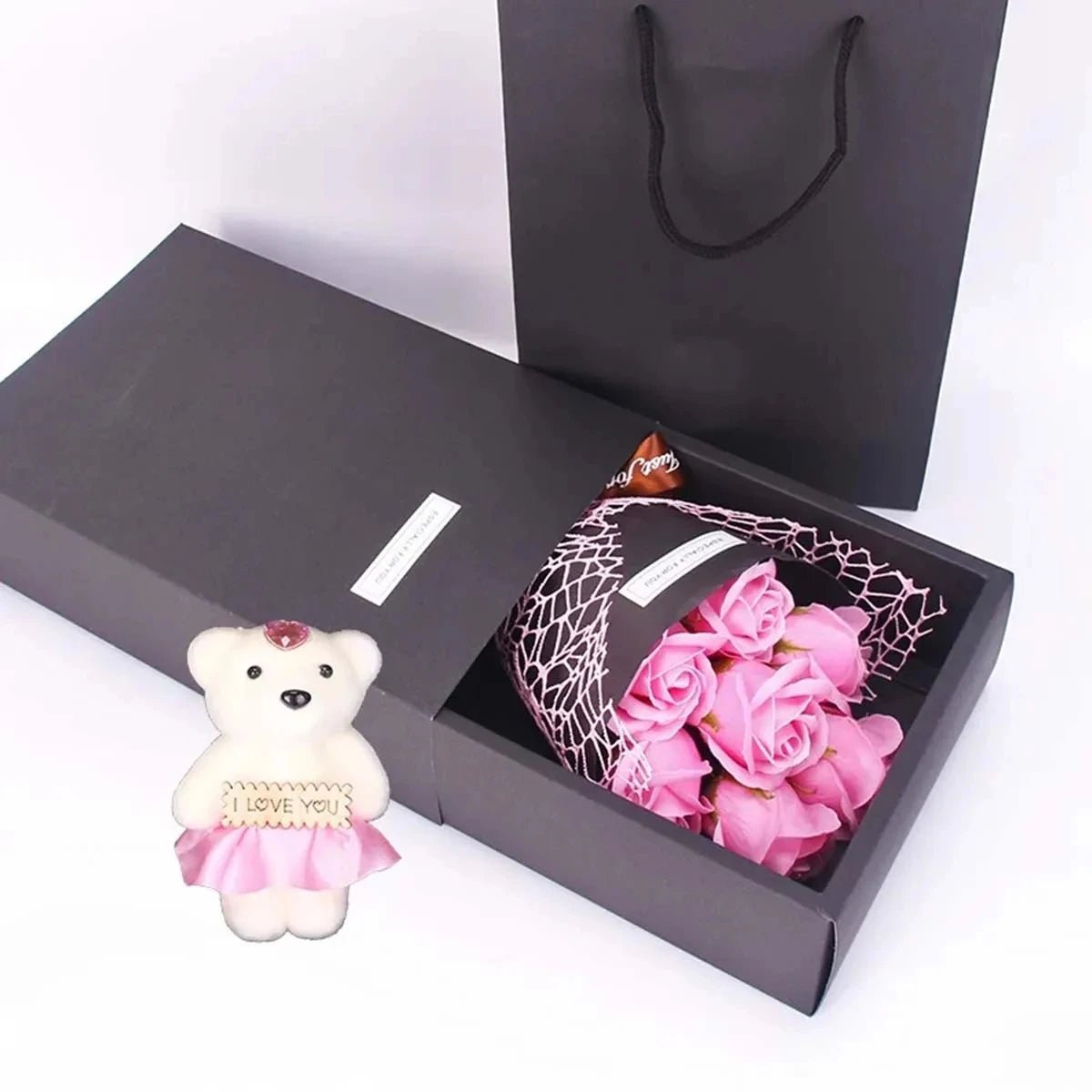 PetalNova Seven Rose Heads Artificial Bouquet For Modern Home Decoration