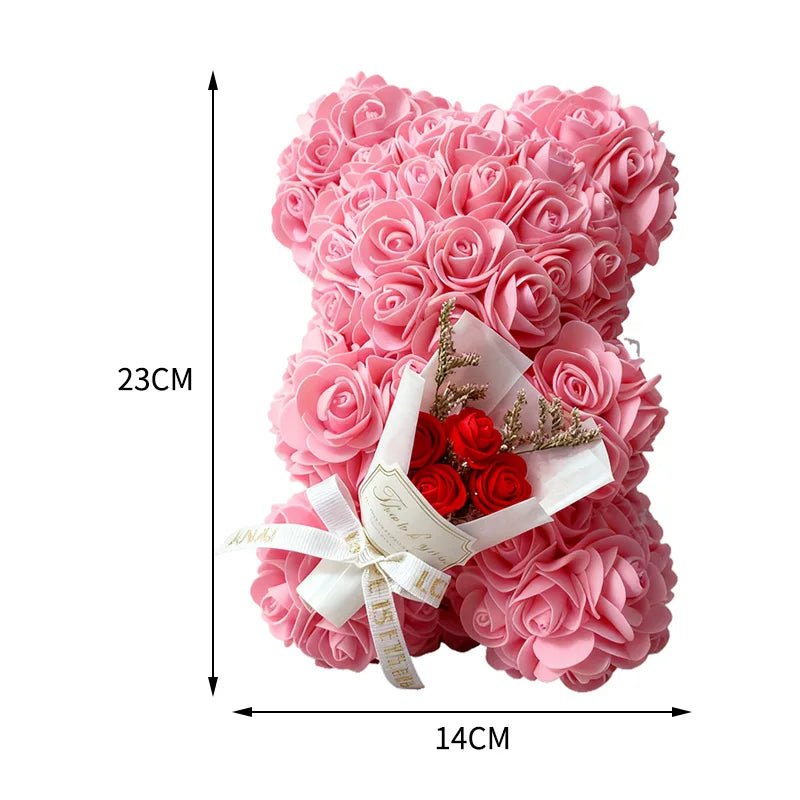 Aurora Bloom Artificial Foam Rose Bear For Valentine's Day And Home Decor