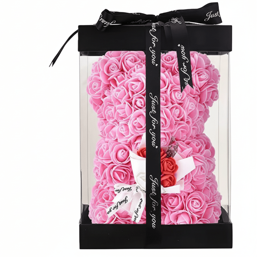 Aurora Bloom Artificial Foam Rose Bear For Valentine's Day And Home Decor