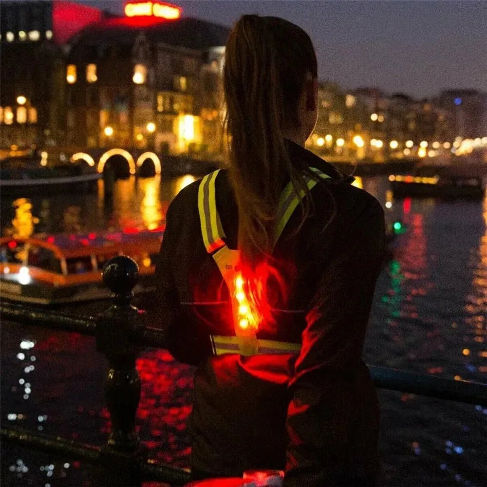 LumaPath LED Reflector Running Vest With Adjustable Fit And Safety Lights