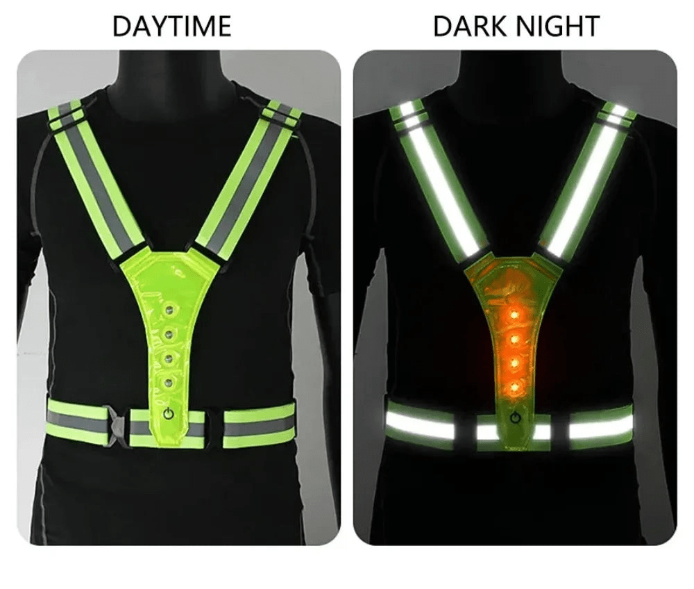 LumaPath LED Reflector Running Vest With Adjustable Fit And Safety Lights