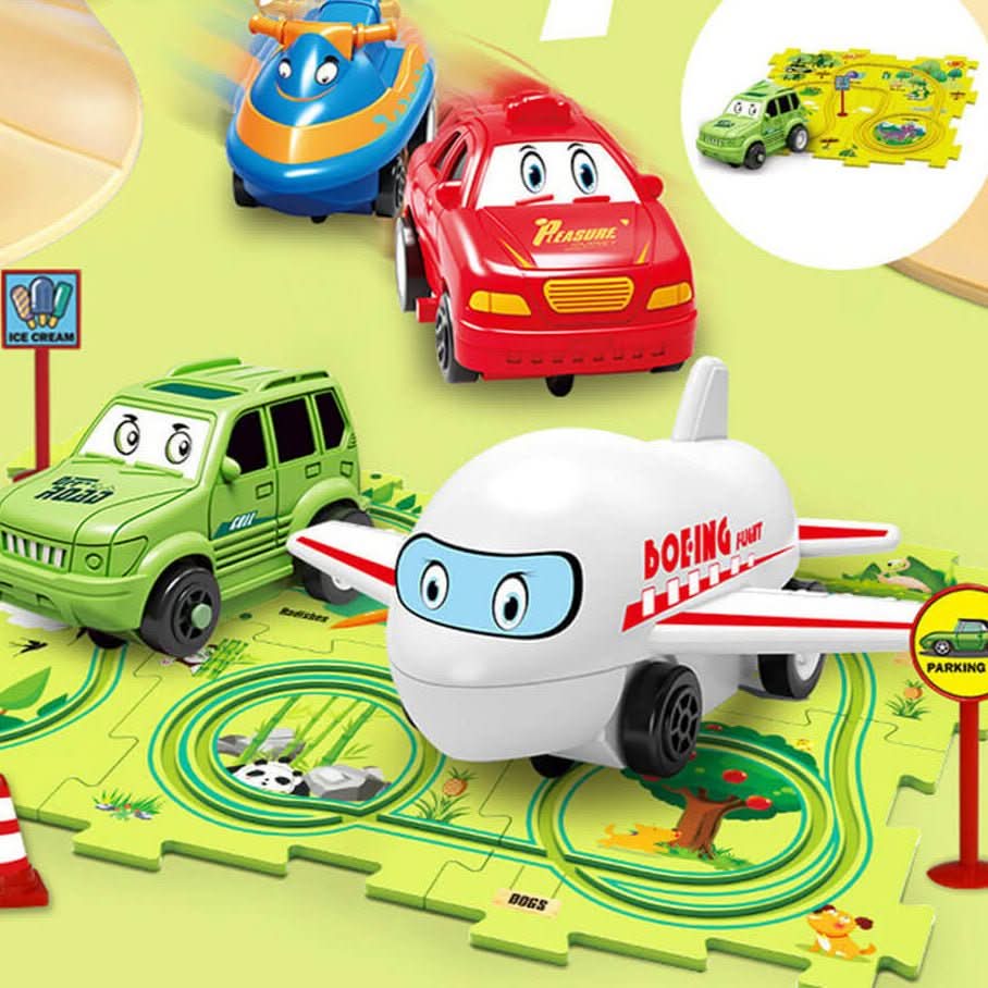 TrackForge Race Track Puzzle With Car For Action Packed Fun