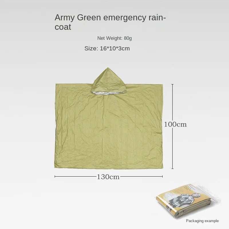 StormGuard Reusable Emergency Poncho With Hood For Outdoor Protection