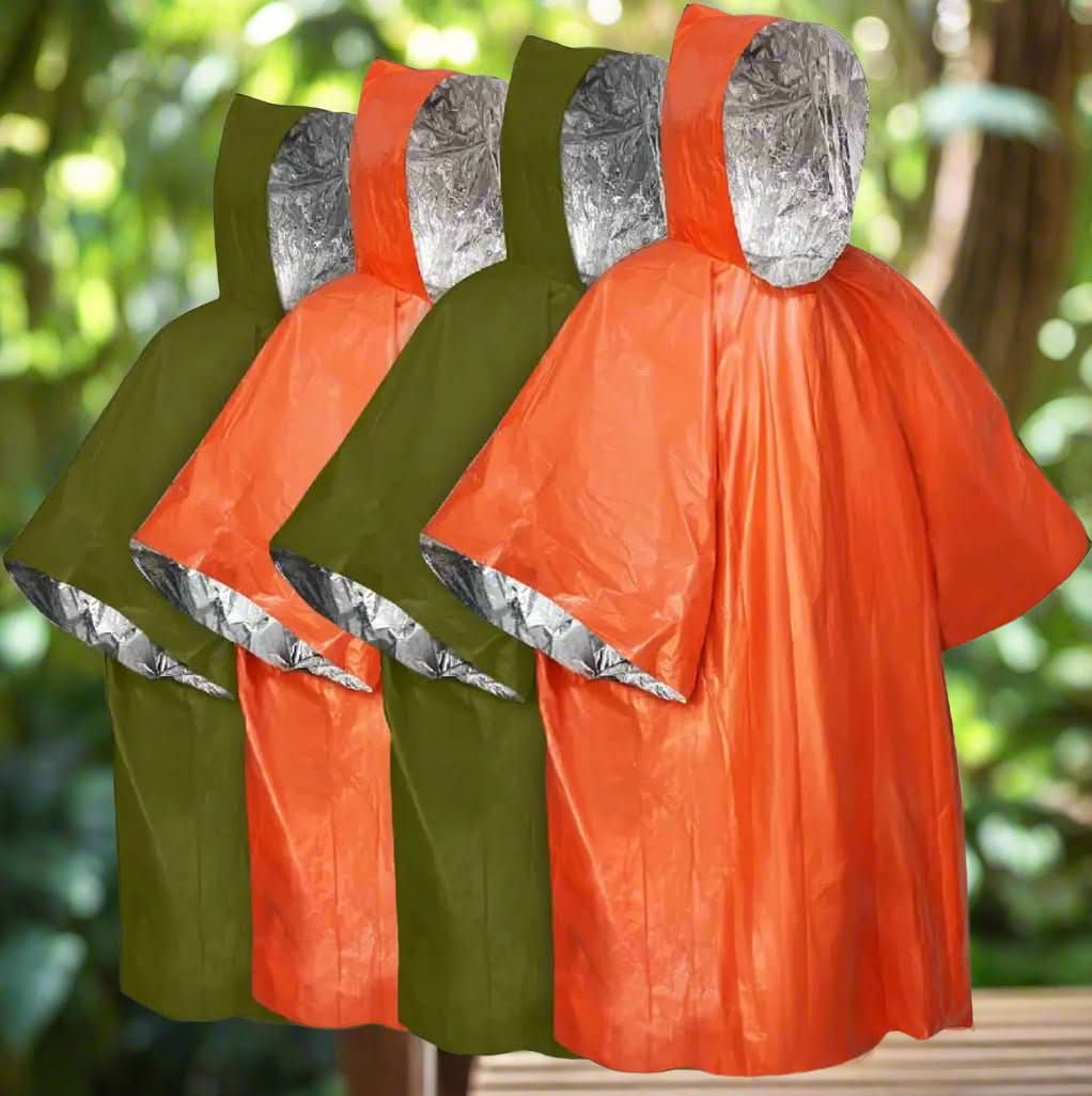 StormGuard Reusable Emergency Poncho With Hood For Outdoor Protection