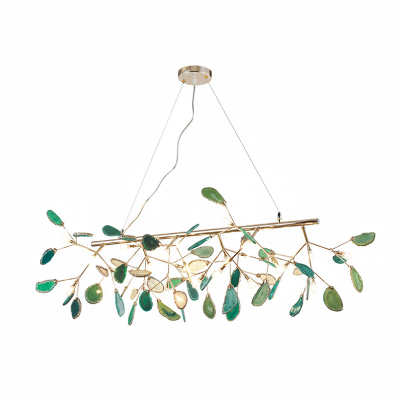 Agate Crystal Chandelier With Natural Stone Exclusive Pendant Light For Dining Room