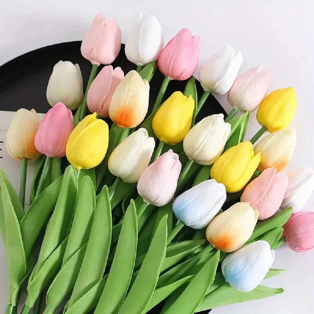 LuxeTulip Realistiske Kunstige Tulipaner til Stilfuld Hjemmedekoration
