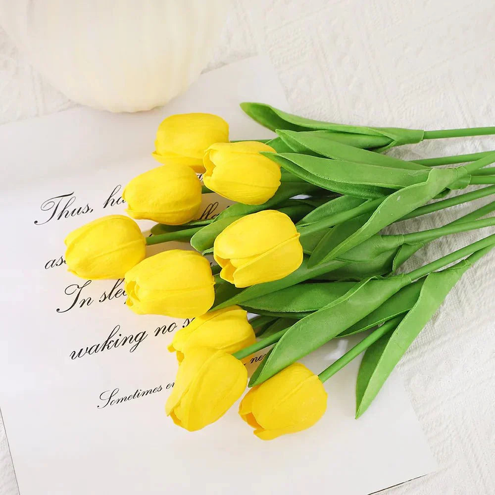 LuxeTulip Realistiske Kunstige Tulipaner til Stilfuld Hjemmedekoration