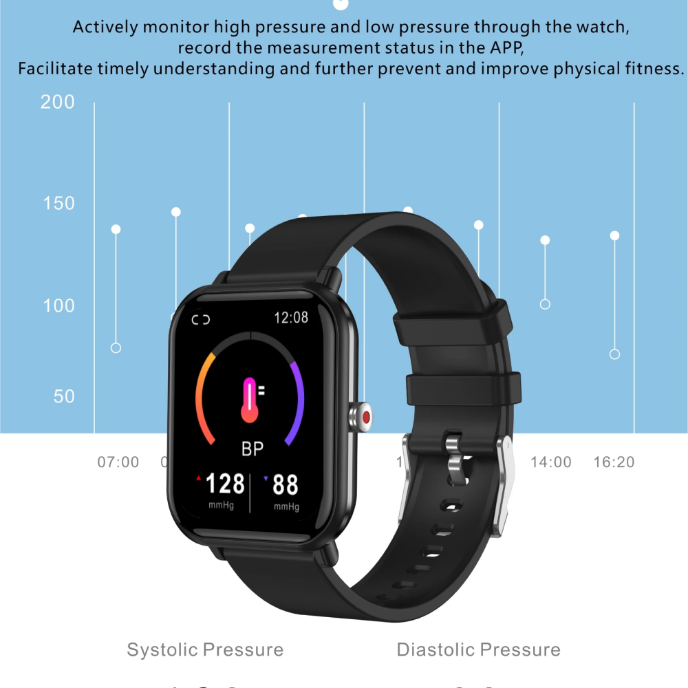 Monitor de Presión Arterial de Muñeca 2024, Reloj Inteligente Deportivo Resistente al Agua para Presión Arterial, Compatible con Android e iOS | Fervei