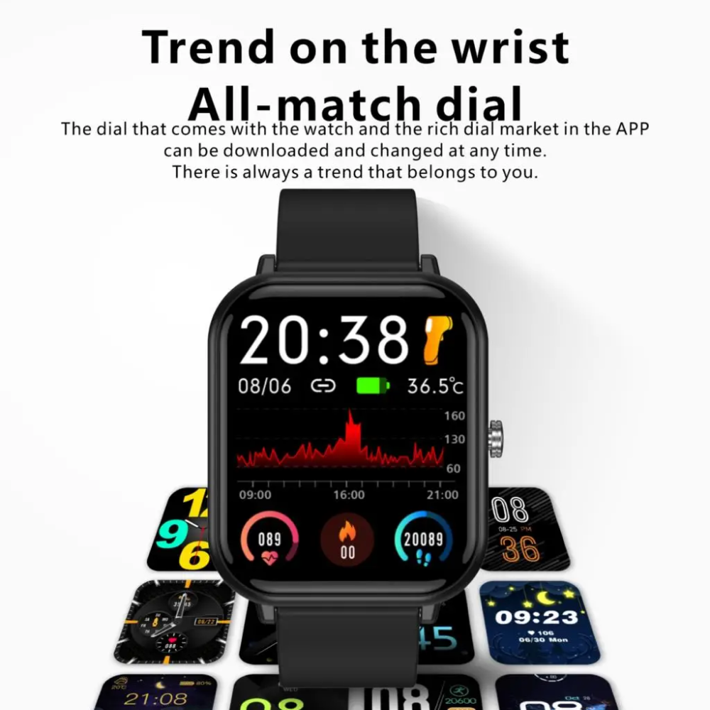 Monitor de Presión Arterial de Muñeca 2024, Reloj Inteligente Deportivo Resistente al Agua para Presión Arterial, Compatible con Android e iOS | Fervei