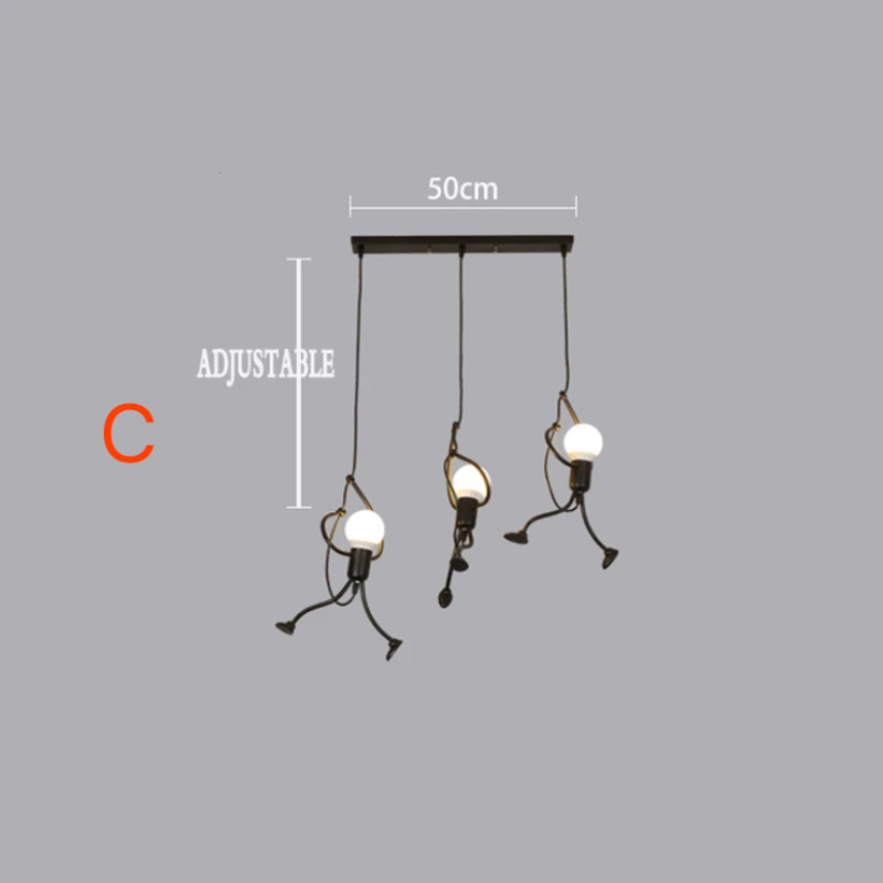 Vintaro Ironhero Vintage Geometric Pendant Light With Charm
