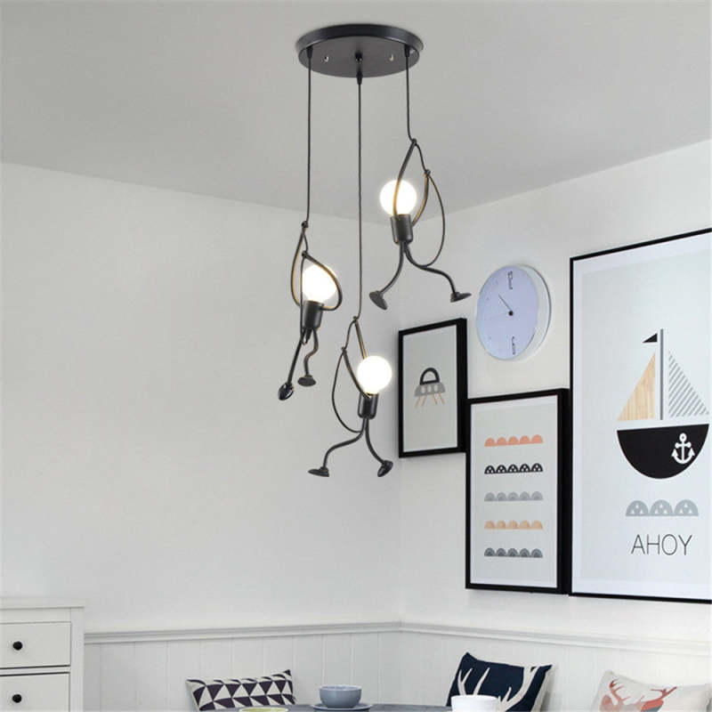 Vintaro Ironhero Vintage Geometric Pendant Light With Charm